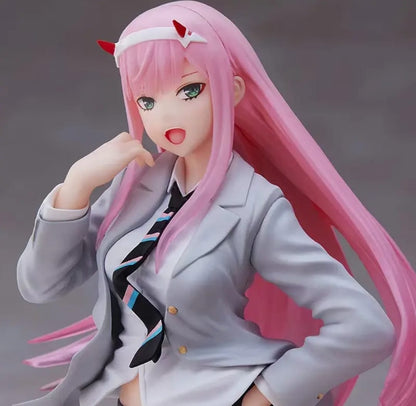 Darling in the franx National Team zero Two JK School Uniform Cartoon Cartoon Model American Girl High 18cm Doll Hand Ornaments Around the Gift Model