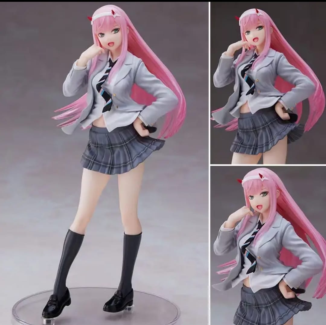 Darling in the franx National Team zero Two JK School Uniform Cartoon Cartoon Model American Girl High 18cm Doll Hand Ornaments Around the Gift Model